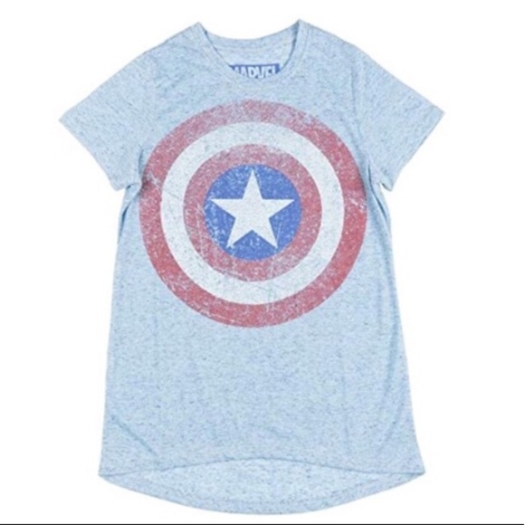 Marvel Captain America Blue Graphic Burnout Tee - Picture 2 of 7